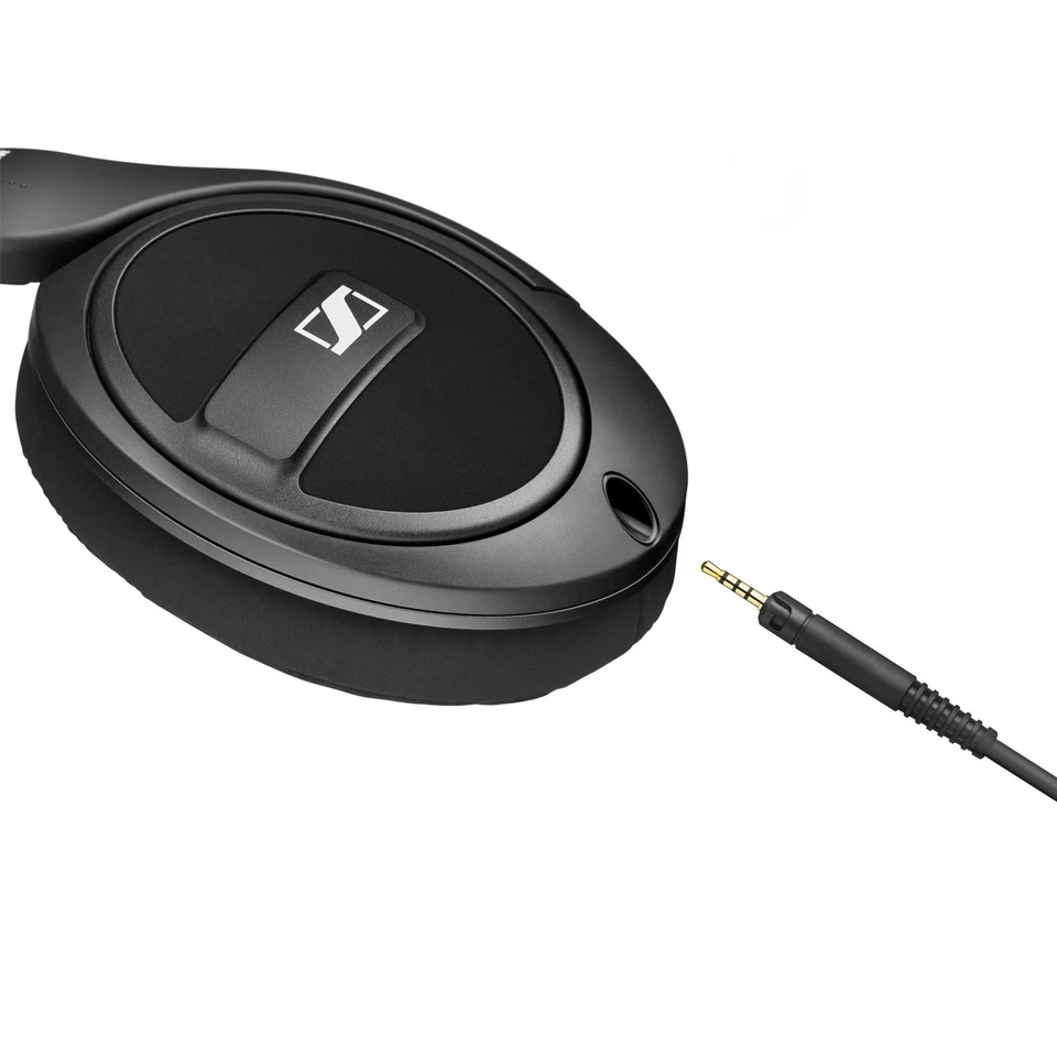 Sennheiser HD 569 Over-Ear Kopfhörer Kabel schwarz geschlossene Rückseite, Foto 1 von 2