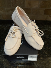 COACH sculpted C boat Loafers, SUEDE,Size 7.5 New In Box