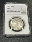 1939 D Walking Liberty Half Dollar NGC MS 65 - UNCIRCULATED - LUSTER - SLAB -50C