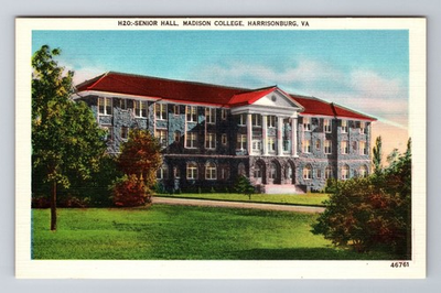 #ad #ad Harrisonburg VA Virginia Madison College Senior Hall Vintage Souvenir Postcard $0.99