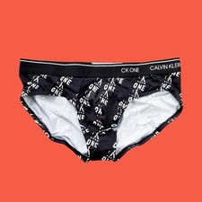 Calvin Klein CK One Hombre Negro Logo Estampado Microfibra Cadera Calzoncillo Ropa Interior S M