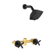 2 Handle Shower Faucet Set 6-Spray Matte Black 3 Handle Shower faucet with Tub