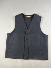 Vintage Filson Virgin Wool Mackinaw Vest Dark Blue Size 46-48 USA Hunting 90s