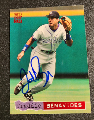 Freddie Benavides Autograph Signed 1994 Topps Stadium Club Colorado Rockies