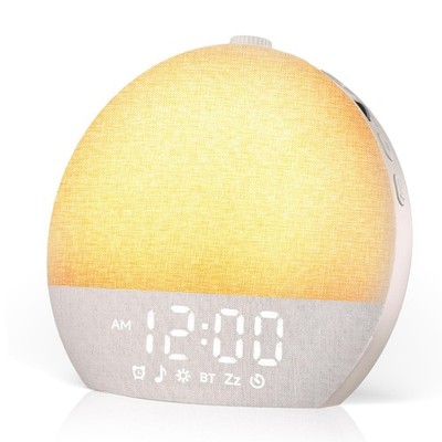 Geuuap Sunrise Alarm Clock White Noise Sound Machine for Bedroom | Natural Wa...