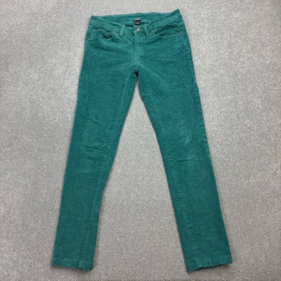 Patagonia Jeans Damen 24x26 grün Cord Bio Baumwolle tailliert Hose Lady*