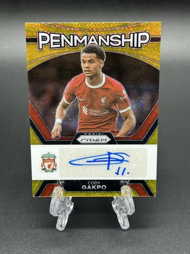 2023-24 Panini Prizm EPL CODY GAKPO Breakaway Gold Prizms Penmanship Auto /10