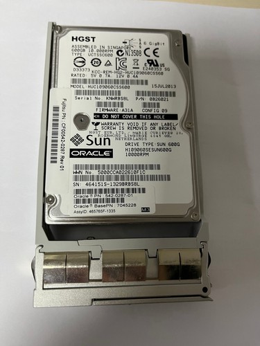 Sun  Oracle 542-0287 7045228 600GB - 10000 RPM SAS Disk Assembly - Picture 1 of 4