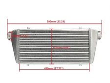 450X170X52mm Aluminum Intercooler Front Mount 2.2" 56mm inlet outlet 18''X7''