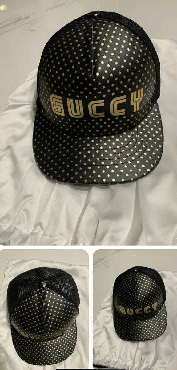 New Auth Gucci Guccy X Sega Logo Leather Baseball Cap Hat New Auth Gucci Guccy X Sega Logo Leather Baseball Cap Hat