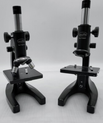 Lot of 2 Wolfe Microscope Carolina Biological Supply Company 10 & 45 Objectives