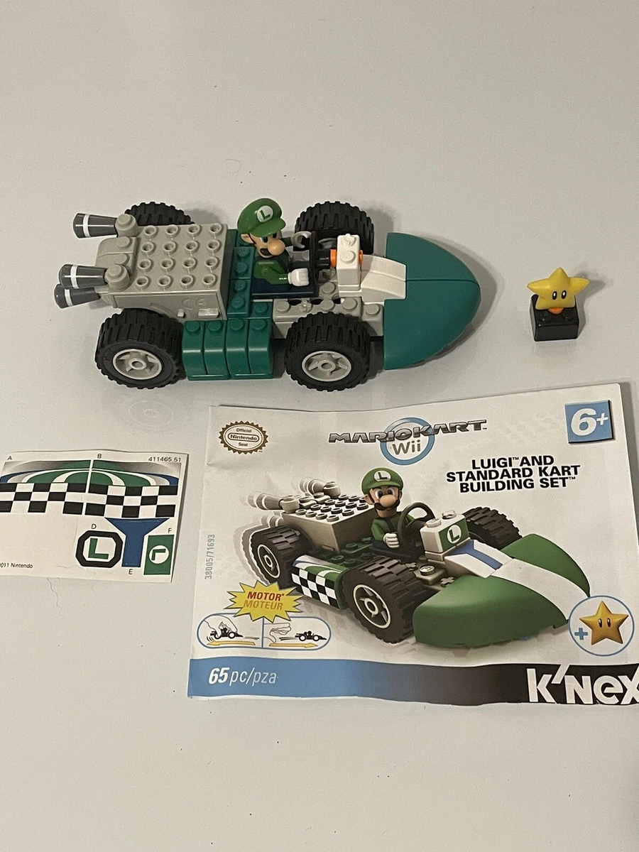 EXCELLENT K Nex Mario Kart Wii Luigi Standard Kart Building Set w Manual