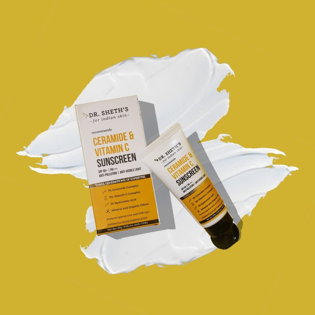 Crème Visage Dr. Sheth's Céramides & Vitamine C - 100g - Sans Huile, Pour Tous Types De Peau