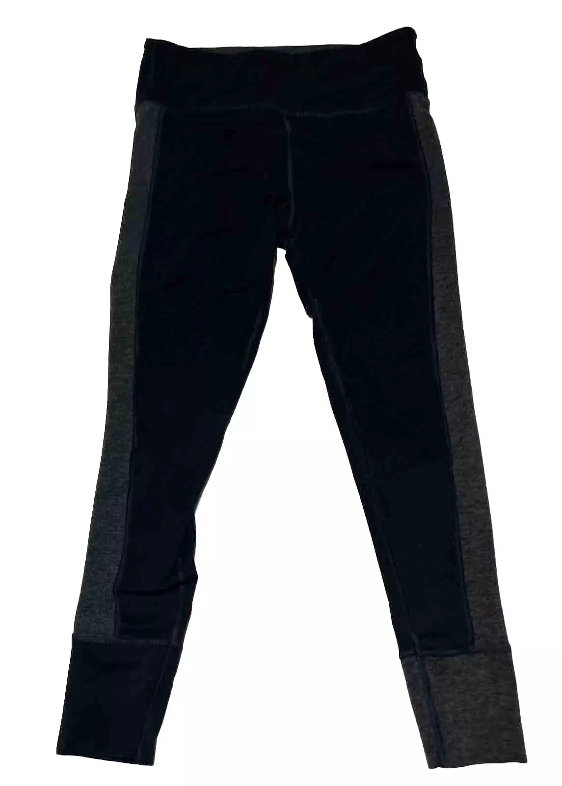 vuori two tone asymmetric block yoga leggings