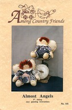 "Almost Angels" Among Country Friends Sewing Dollmaking Pattern 151 9" Sitting