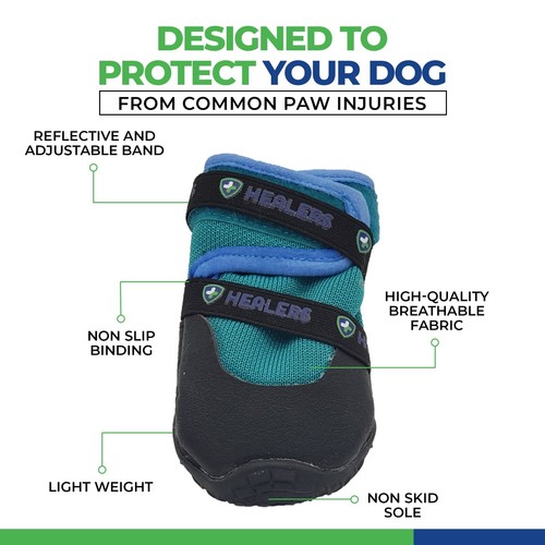 Urban Walkers Healers Dog Shoes Size XS Colour Teal Or Orange Paw Protection. - Picture 4 of 9
