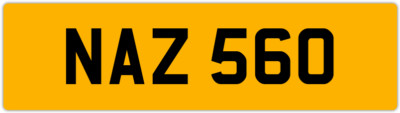 3x3 DATELESS NAZZ NAS NAZEEM NASEEM PRIVATE REGISTRATION NUMBER PLATE NAZ 560