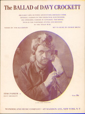 Sheet Music THE BALLAD OF DAVY CROCKETT Fess Parker on Cover  1954