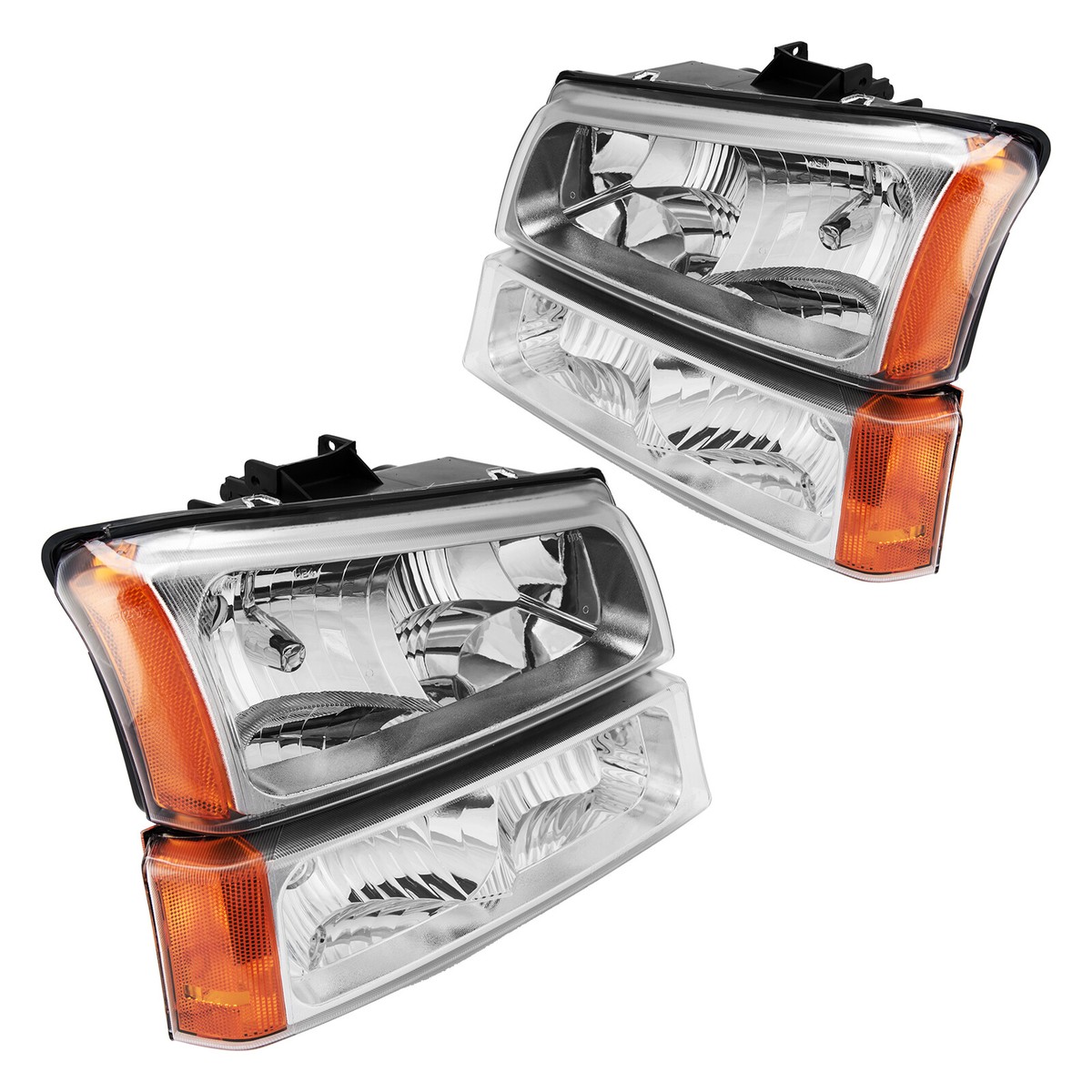 2003-2006 Silverado Headlights Black Amber Corner Headlights - Foto 2