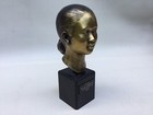 VINTAGE ASIAN VIETNAMISE BRONZE MID-CENTURY MODERN YOUNG WOMEN HEAD BUST STATUE — photo 1
