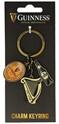 Guinness Schlüsselring mit Harfe, Flasche und Etikett Charms (Sg 5643) 
