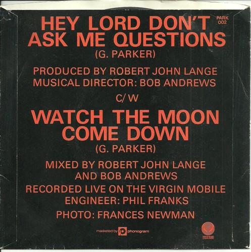 GRAHAM PARKER & THE RUMOUR - HEY LORD DON'T ASK ME QUESTIONS 1978 - 70s NEW WAVE - Picture 2 of 5