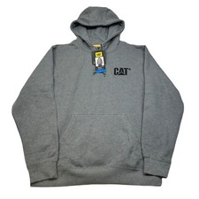 CAT Hoodie Mens Large Grey S3 Cord System Caterpillar Workwear Embroidered Logo