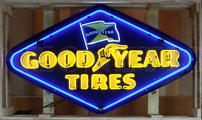 Goodyear Tire and Rubber Company Neon Sign - Tires - Auto Service - Blimp