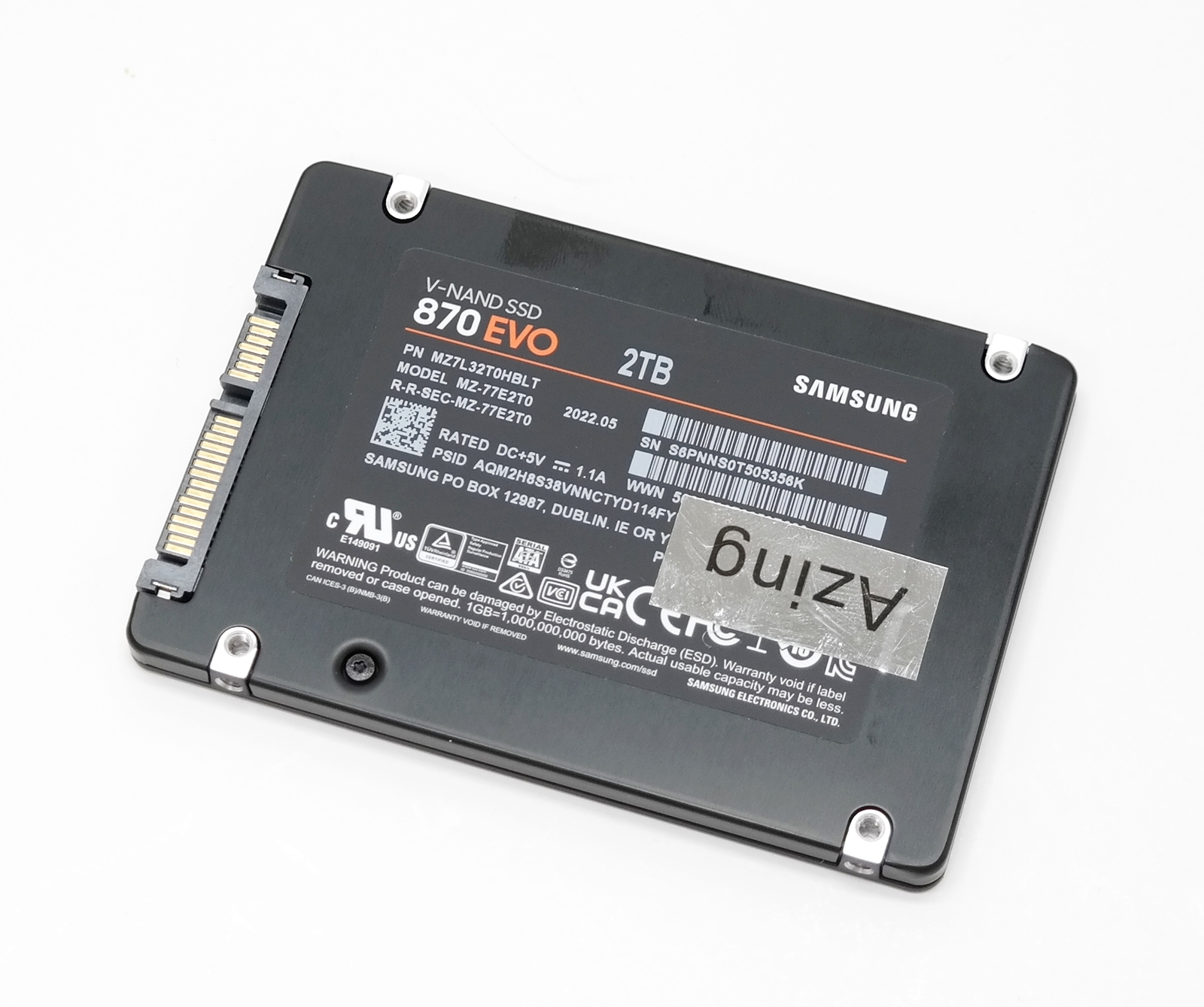 Samsung 870 EVO 2TB 2.5" SATA III Internal SSD (MZ77E2T0B/AM