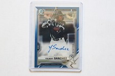 Yolbert Sanchez 2021 Bowman Chrome Prospect Auto #/150 Blue Refractor