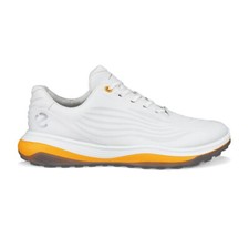ECCO LT1 Men`s Waterproof Laced Golf Shoes – White / Sunrise – UK 7.5