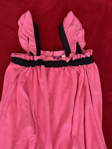 Disney Girl's Sleeveless Pullover Terry Pink/Black Trim Swimwear Cover Up Sz: 5 - Picture 2 of 7