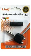x Set 2 Adattatori Connettore Audio Stereo 6,3 Mm Rca Jack 3.5 Mm Linq Av-25