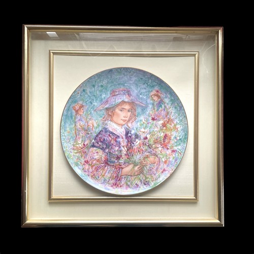 RARE Ltd Ed Wall Art Framed Hibel Flower Girl Of Provence Hutschenreuther Plate - 第 1/7 張圖片