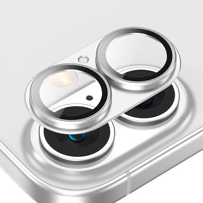For iPhone 16/16 Plus Tempered Glass Metal Camera Lens Protector Full Cover