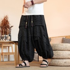 Pantalons Chinois Amples À Pli Élastique Taille Large