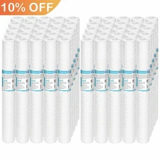 50 Pack 20" x 2.5" String Wound Whole House Well Water Sediment Filter Cartridge