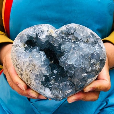 3.93LB Top natural blue crystal cave quartz crystal cave mineral specimen 4535