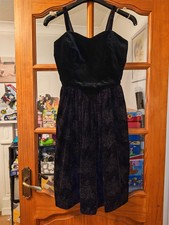 Black Velvet Cocktail Dress with ribbed bustier top and glitter bottom