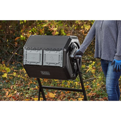 BLACK+DECKER 40 Gallon Dual Chamber Tumbler Composter- BDSTGA9701