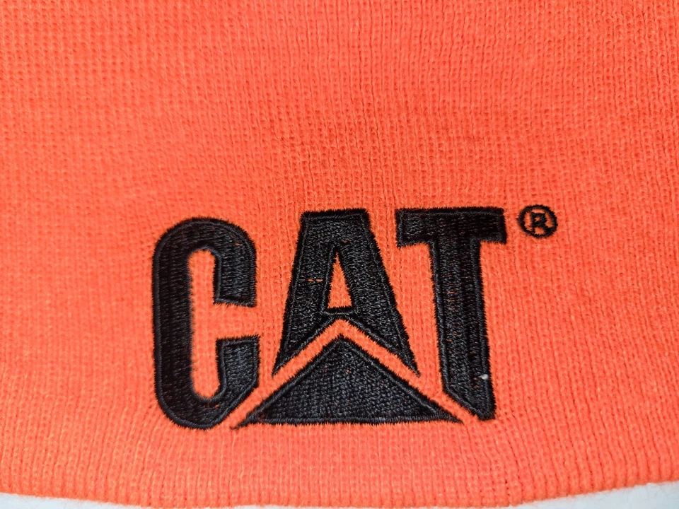 Gorro tobogán tejido naranja reversible camuflaje CAT vintage Foto 3 de 4