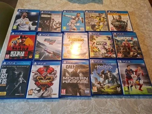 lot 15 jeux vidéo ps4 Farcry Fifa Red Dead Witcher Call Of Duty Etc.....