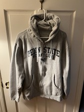 Vintage - Penn State Nitany Lions - Full Zip Cotton Hoodie - Heather Gray - XL