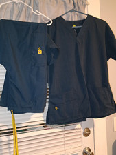 Wonderwink Unisex Medical Scrub Set Navy Solid Top Pants Size M
