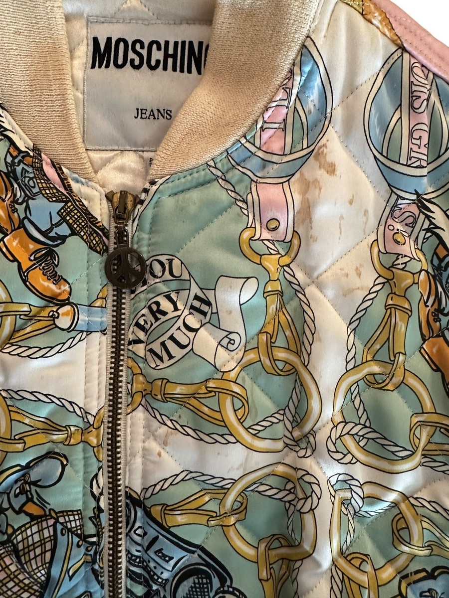 Moschino Jeans Vintage 90s Hip Hop Duck Quilted Jacket & Skirt Set
