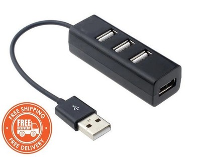 Mini 4-Port USB 2.0 High-Speed HUB Tragbarer USB Splitter Adapter für PC & Laptop