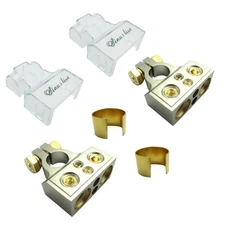 1 Pair Battery Terminal Connectors, 0/2/4/6/8/10 AWG, with Shims and Protector