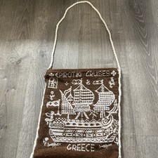 Sac souvenir vintage Epirotiki croisières laine tissée grec tagari bandoulière Grèce