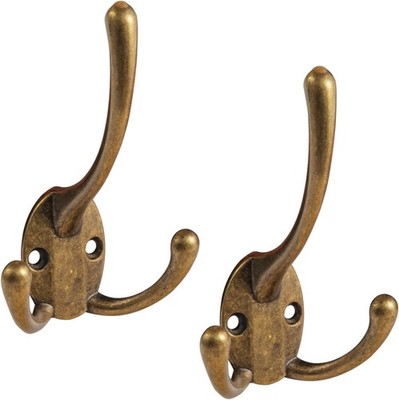 Antique Brass Zinc Alloy Triangle Coat Hooks - Afable Luxury