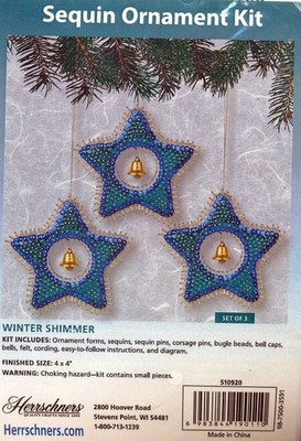 HERRSCHNERS WINTER SHIMMER SEQUIN ORNAMENT KIT MAKES 3